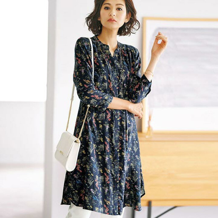 楽天市場 カットソーワンピース M L Ll レーヨン素材プリントワンピース M Ll ベルーナ Belluna 40代 50代 60代 レディース ミセス 大人 ファッション 夏 ワンピース 接触冷感 ひんやり 涼しい 涼感 冷感 ベルーナ