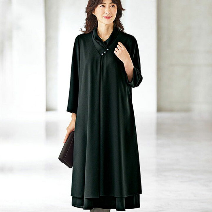 楽天市場 ブラックフォーマル 3l 4l 5l 洗える 冷感素材ドレープワンピース 3l 5l ベルーナ Belluna 40代 50代 60代 ミセス 大人 ファッション レディース 夏 夏服 喪服 礼服 スーツ 冠婚葬祭 ひんやり チラシ ベルーナ