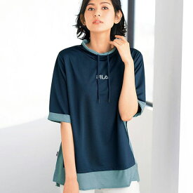 カットソー プルオーバー ＜FILA＞配色ハイネックプルオーバー(M～LL) ミセス 大人 ファッション レディース トップス Tシャツ UV対策 UV 体型カバー 40代 50代 Belluna ベルーナ