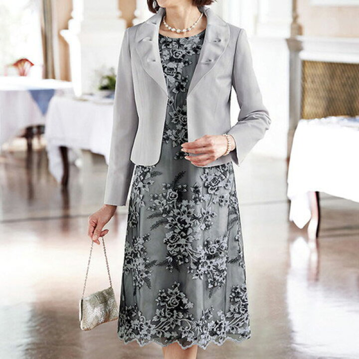 楽天市場 アウトレット フォーマル 入学卒業スーツ花柄レースボレロジャケットアンサンブル 40代 50代 60代 ファッション 先生 服装レディース ベルーナ Belluna 春 入学式 スーツ ママ 七五三 母 入園式 フォーマルスーツ お宮参り 在庫処分 在庫限り ベルーナ