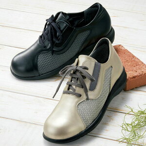 Belluna(ベルーナ) スポーツシューズ 4E牛革滑りにくい軽量シューズ(22.5cm〜24.5cm) レディースファッション ミセス 大人 40代 50代