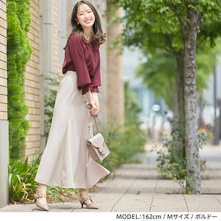 楽天市場 Web限定 ブラウス M L Ll 3l 前後２ｗａｙギャザーブラウス M 3l ベルーナ レディースファッション 40代 50代 レディース 大人 ファッション 秋冬 秋服 冬服 Alotta アロッタ トップス ベルーナ