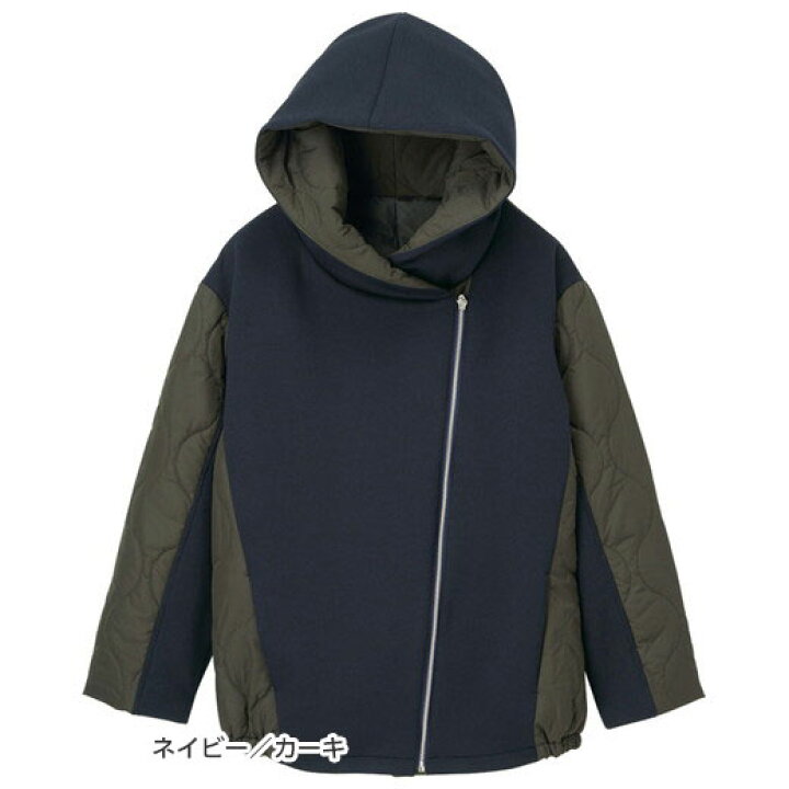 楽天市場】ブルゾン 異素材切替中わたキルトパーカー(M〜3L) 30代 40代  