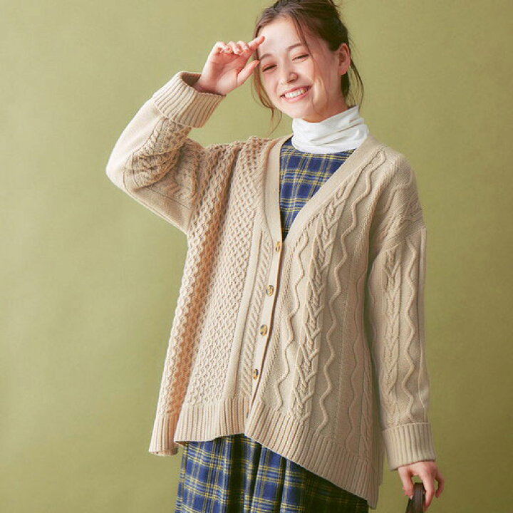 icewear/カーディガン(厚手)/L/ウール/NVY/総柄 その他ブランド(ソノタ 