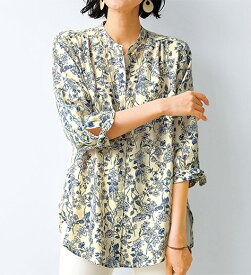 チュニック 涼感やわらか袖リボンシャツチュニック(M～LL) レディースファッション ミセス 大人 トップス 40代 50代 Belluna ベルーナ