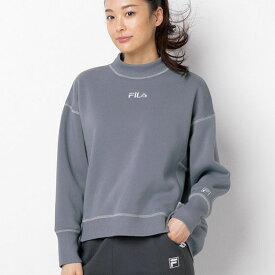 カットソー プルオーバー Ranan ラナン ＜FILA＞裏起毛配色ステッチプルオーバー(M～LL) ベルーナ ミセス 大人 ファッション レディース 秋服 秋冬 トップス Tシャツ