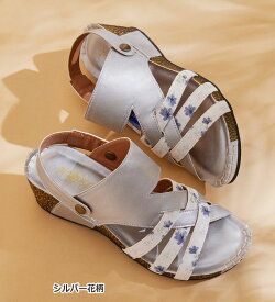【期間限定15％OFF！2,795円】サンダル レディース 【3E／4E選べる】フットベットウェッジサンダル 2025夏 ベルーナ belluna S(22.0〜22.5cm) 4E〜3L(25.5cm) 3E かかとストラップ 5cmヒール 滑りにくい