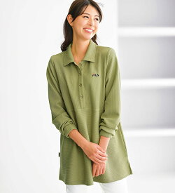 【期間限定：3839円→3455円！】ニット レディース 長袖 チュニック ＜FILA＞リブニットソーポロチュニック ベルーナ belluna 2025秋冬 M〜5L ★レビュー企画対象