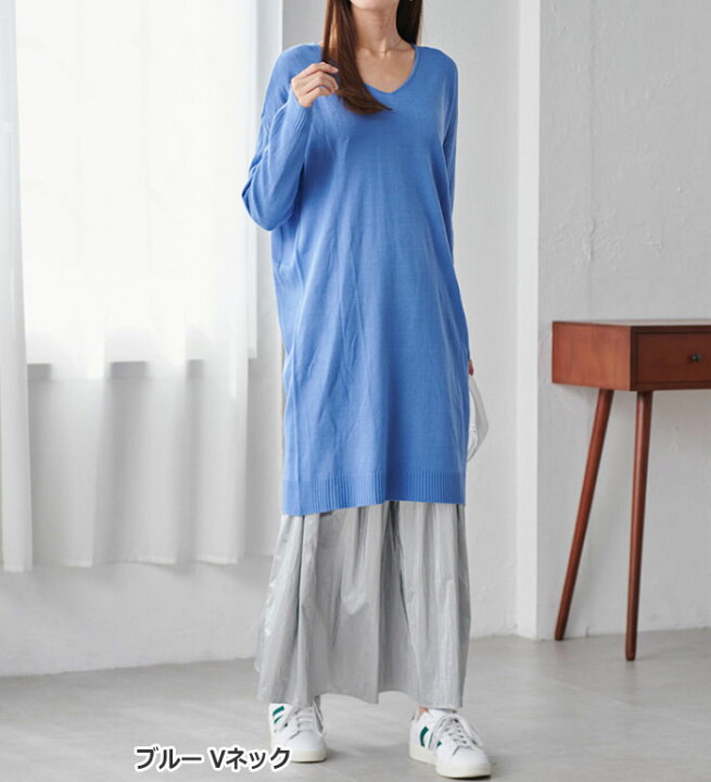 楽天市場】ワンピース カシミヤタッチニットチュニックワンピース M-3L 