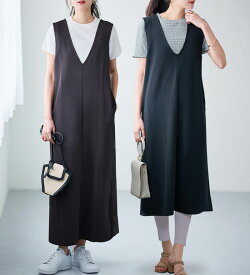 ＼まとめ買いクーポン配布中！／ ジャンパースカート レギュラー丈 ロング丈 【選べる2丈】ジャンパースカート(M レギュラー丈〜3L ロング丈) 2025秋冬 レディース ラナン RANAN 30代 40代 50代 ジャンパーワンピース ワンピース 大人