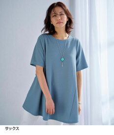 チュニック ブラウス 大人可愛い 半袖 シャツ ひんやり ポコポコ エンボス トップス 素材 -3キロ見え 接触冷感 UV対策 2026夏 belluna ベルーナ M-5L M L LL 3L 4L 5L