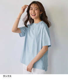 汗染み防止 tシャツ レディース Tシャツ 無地 半袖 汗 染み 防止 カットソー プルオーバー レディース 選べる袖丈 エアリーアイスコットン オーバーサイズ 接触冷感 ひんやり 2026夏 belluna ベルーナ M 半袖 5L 長袖 26su
