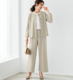 ＼店内全品5％OFFクーポン／パンツスーツ レディース 秋冬 セレモニーシーンに！ストレッチ素材パンツスーツ M L LL 3L 4L 5L 2026秋 冬 ベルーナ belluna