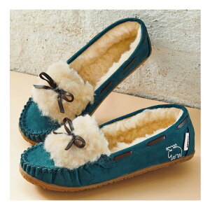 \2点以上15%OFFクーポン/フラットシューズ <moz>あったか羊毛混モカシンシューズ(S(22.5cm)〜LL(24.5cm)) ベルーナ Belluna 40代 50代 60代 ミセス 大人 秋 秋服 大きいサイズ