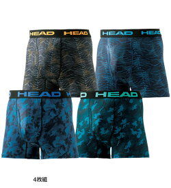 安心パンツ M L LL 3L 4L 【4枚組】＜ヘッド＞グラフィックデザインエチケットボクサー(M〜4L) ベルーナ メンズデイリーズ 50代 60代 メンズ 下着 インナー パンツ