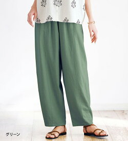 ＼クーポン配布中！／【選べる股下】 速乾 麻入り パンツ レディース 夏 涼しい レーヨン麻入りゆったりワイドパンツ 2025夏 ベルーナ belluna 高評価