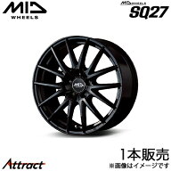 MID SQ27 アルファード 20系 アルミホイール 1本(17×7J 5-114.3 +38 メタリックブラック)マルカサービス…