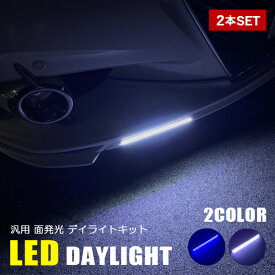 LED デイライト 27灯 2本セット ホワイト ブルー 12V車 汎用 隙間 埋め込み 防水 外装 カスタムパーツ ヘッドライト フロントバンパー イルミネーション グリル ランプ ライト ドレスアップ アクセサリー