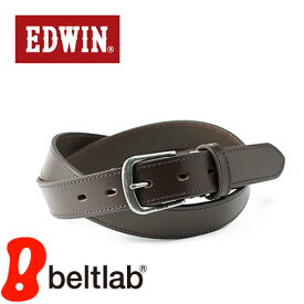 EDWIN エドウィン ベルト メンズ レディース カジュアル ステッチ 一枚革 牛革 レザー ハーネスバックル 普段使い 着回し 3.0cm幅