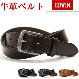 エドウィン EDWIN ベルト カジュアル メンズ 本革 ブランドロゴ ブラック/ダークブラウン/ブラウン 幅30mm 0110937