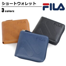 【ゆうパケットで送料無料】 財布 メンズ レディス FILA フィラ 二つ折り財布 ラウンドジップ ブラック/ブラウン/ネイビー 61FL52