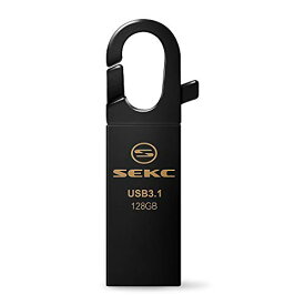 SEKC USBメモリ 128G 高速 USB 3.1対応(Type-A Gen 1) 最大読出速度180MB/s、シルバーフック ブラック フラッシュドライブ SDM32128G
