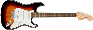 Squier by Fender GLM^[ Affinity Series* Stratocaster*, Laurel Fingerboard, White Pickguard, 3-Color Sunburst \tgP[Xt