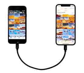 サイズ：0.8ft AMZPILOT iPhoneからiPhoneへの転送ケーブル オス*オス データマイグレーション、iOS 14 から 8 ピン OTG ケーブル同期 写真/ビデオ 有線コード、iPhone 13/12 Mini/Pro Max/11/Xs/Xr/X/8 シリーズ用