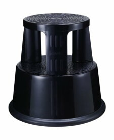 カール事務器 踏み台 2段 キャスター付き 滑り止め付き 洗車 アウトドア 高所掃除 耐荷重200kg ブラック GS-1-K