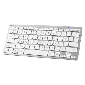 �o�b�t�@���[ Bluetooth5.0�Ή� �R���p�N�g �L�[�{�[�h PC/Windows/Mac / iPhone16 �Ή� �����[�g �e�����[�N �ݑ� US�z�� �V���o�[ BSKBB335SV