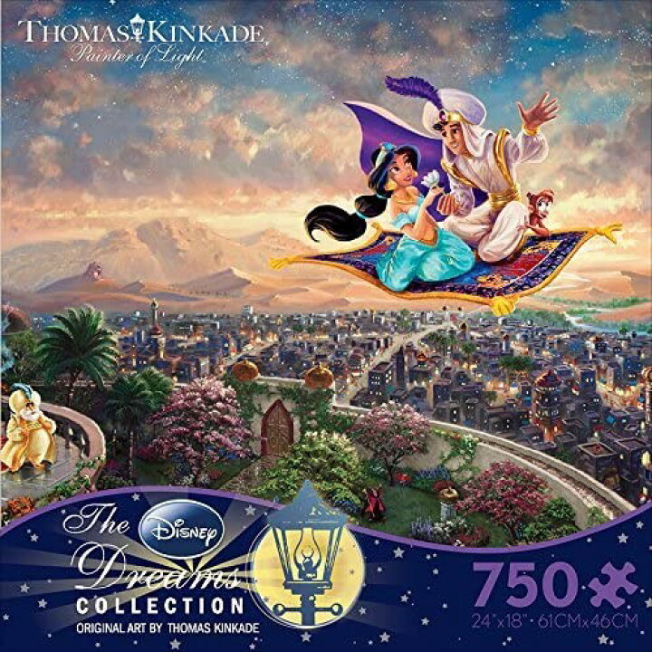 楽天市場 あす楽 ディズニー ジグソーパズル 750ピース アラジン ジャスミン プリンセス トーマスキンケード アート 絵画 絵 パズル Thomas Kinkade セアコ Ceaco 並行輸入品 グッズ ストア プレゼント ギフト クリスマス 誕生日 人気 グッズ ストア プレゼント