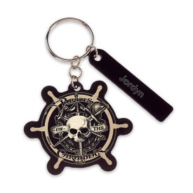 【取寄せ】 ディズニー Disney US公式商品 パイレーツオブカリビアン パイレーツ 海賊 キーチェーン アクセサリー キーホルダー [並行輸入品] Pirates of the Caribbean Ship's Wheel Leather Keychain - Personalizable グッズ ストア プレゼント ギフト 誕生日 人気 ク