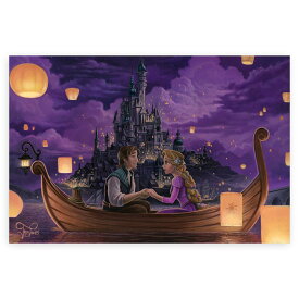 【取寄せ】 ディズニー Disney US公式商品 塔の上 ラプンツェル プリンセス フリンライダー 王子 プリンス 限定版 限定 キャンバス [並行輸入品] Rapunzel and Flynn ''Festival of Lights'' by Jared Franco Hand-Signed & Numbered Canvas Artwork ? Limited Edition グッ