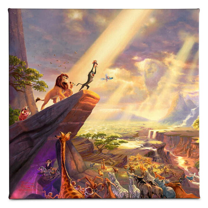 楽天市場 1 2日以内に発送 ディズニー Disney Us公式商品 ライオンキング トーマスキンケード Thomas Kinkade キャンバス 絵画 アート インテリア 絵 飾り アートワーク 並行輸入品 The Lion King Gallery Wrapped Canvas グッズ ストア プレゼント ギフト