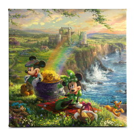 【取寄せ】 ディズニー Disney US公式商品 ミッキーマウス ミッキー ミニーマウス ミニー トーマスキンケード Thomas Kinkade キャンバス 絵画 アート インテリア 絵 飾り アートワーク [並行輸入品] 'Mickey and Minnie in Ireland'' Gallery Wrapped Canvas