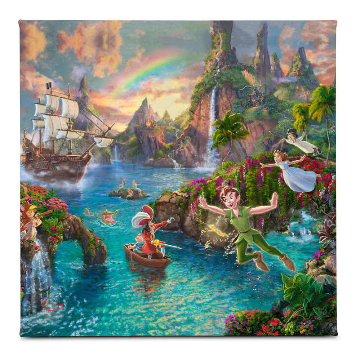 楽天市場 1 2日以内に発送 ディズニー Disney Us公式商品 ピーターパン トーマスキンケード Thomas Kinkade キャンバス 絵画 アート インテリア 絵 飾り アートワーク 並行輸入品 Peter Pan S Never Land Gallery Wrapped Canvas グッズ ストア プレゼント