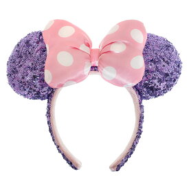 【取寄せ】 ディズニー Disney US公式商品 ミニーマウス ミニー ドット ヘッドバンド ヘアアクセサリー イヤーヘッドバンド アクセサリー 水玉模様 服 パープル バンド リボン スパンコール 水玉 大人用 大人 [並行輸入品] Minnie Mouse Sequin Ear Headband with Polka Dot