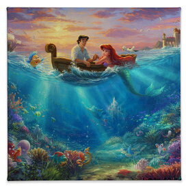 【取寄せ】 ディズニー Disney US公式商品 リトルマーメイド アリエル Ariel プリンセス トーマスキンケード Thomas Kinkade キャンバス 絵画 アート インテリア 絵 飾り アートワーク [並行輸入品] 'Little Mermaid Falling in Love'' Gallery Wrapped Canvas