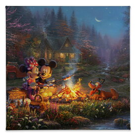 【取寄せ】 ディズニー Disney US公式商品 ミッキーマウス ミッキー ミニーマウス ミニー トーマスキンケード Thomas Kinkade キャンバス 絵画 アート インテリア 絵 飾り アートワーク [並行輸入品] 'Mickey and Minnie Sweetheart Campfire'' Gallery Wrappe