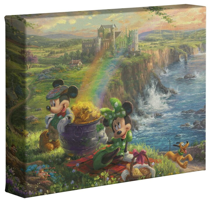 楽天市場 取寄せ ディズニー Disney ミッキーマウス ミッキー ミニーマウス ミニー 大きさ 3cm X 25 4cm 絵画 絵 アート キャンバス インテリア 装飾 デザイン 壁 Thomas Kinkade トーマスキンケード 並行輸入品 Thomas Kinkade Mickey And Minnie In Ireland 8