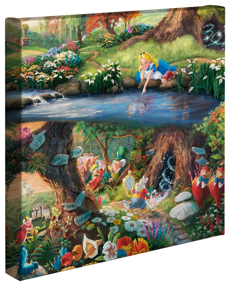 全日本送料無料 取寄せ ディズニー Disney アリス ふしぎの国のアリス 大きさ 35 5cm X 35 5cm 絵画 絵 アート キャンバス インテリア 装飾 デザイン 壁 Thomas Kinkade トーマスキンケード 並行輸入品 Thomas Kinkade Alice In Wonderland 14 X 14 Gallery