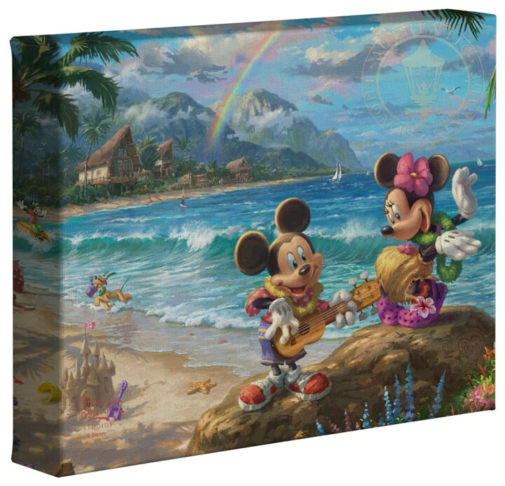 楽天市場 取寄せ ディズニー Disney ミッキーマウス ミッキー ミニーマウス ミニー 大きさ 3cm X 25 4cm 絵画 絵 アート キャンバス インテリア 装飾 デザイン 壁 Thomas Kinkade トーマスキンケード 並行輸入品 Thomas Kinkade Mickey And Minnie In Hawaii 8