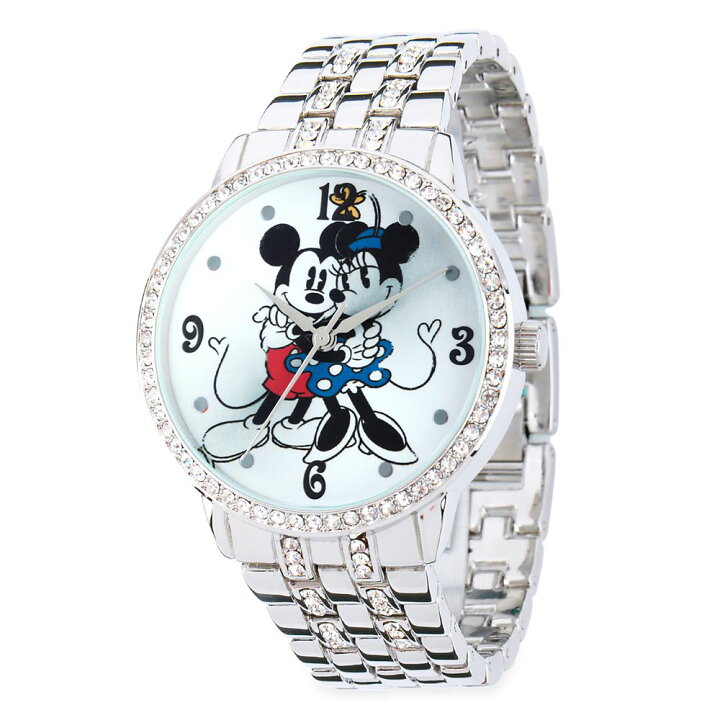 楽天市場 取寄せ ディズニー Disney Us公式商品 ミッキーマウス ミッキー ミニーマウス ミニー 腕時計 時計 レディース 大人 女性 並行輸入品 Mickey And Minnie Mouse Silver Alloy Watch For Women グッズ ストア プレゼント ギフト クリスマス 誕生日 人気