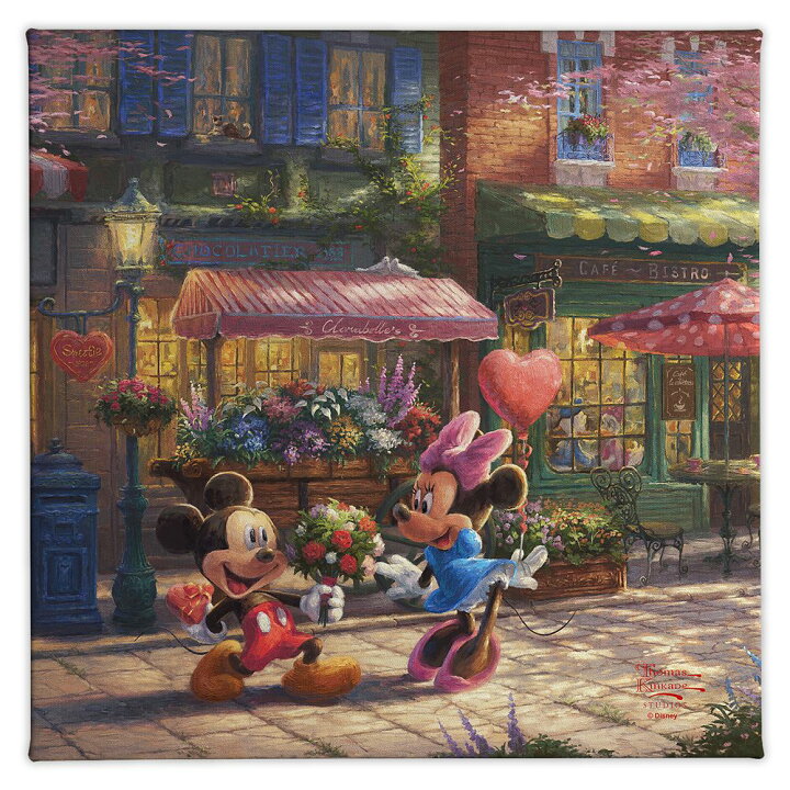 楽天市場 あす楽 ディズニー Disney Us公式商品 カフェ ミッキーマウス ミッキー ミニーマウス ミニー おしゃれ トーマスキンケード Thomas Kinkade キャンバス キャンバスアート 絵画 絵 アート インテリア 壁 装飾 デザイン 並行輸入品 Mickey And Minnie