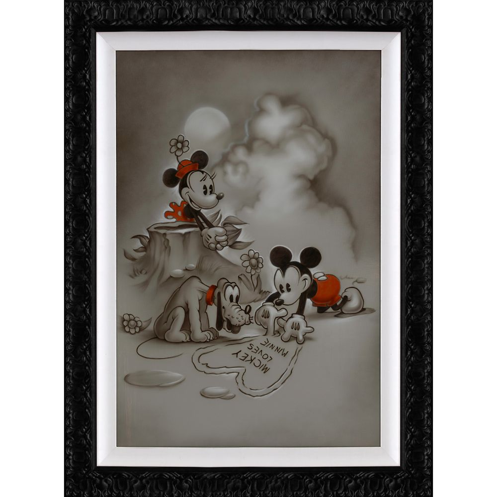【取寄せ】 ディズニー US公式商品 ミッキーマウス ミッキー ミニーマウス ミニー 絵画 絵 アート ジークレー版画 フレーム付き インテリア 装飾  デザイン 壁 Disney [並行輸入品] Mickey and Minnie Mouse ''Mickey Loves Minnie'' 