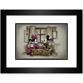 【取寄せ】 ディズニー Disney US公式商品 ミッキーマウス ミッキー ミニーマウス ミニー 絵 アート デラックスプリント 絵画 プリント インテリア フレーム付き 額付き 装飾 [並行輸入品] Mickey and Minnie Mouse ''Home is Where Life Makes Up Its Mind'' Framed Deluxe