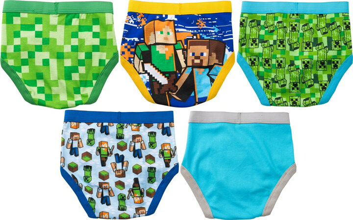 楽天市場 あす楽 4歳 6歳 8歳 マインクラフト マイクラ Minecraft パンツ 下着 5枚組 男の子 男児 男子 子供 子供用 キッズ ブリーフ ブリーフパンツ 前あき 下着 肌着 子供下着 ジュニア キャラクター 男子パンツ 子どもパンツ 子供服 服 並行輸入品 クリスマス