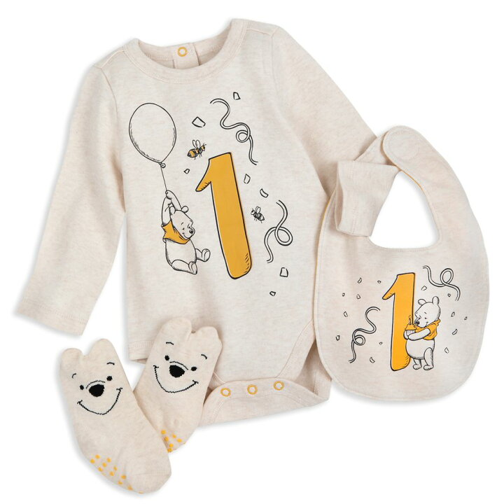 楽天市場 取寄せ ディズニー Disney Us公式商品 くまのプーさん ぷーさん プーさん Pooh セット ベビー服セット ベビー服 子供服 赤ちゃん バースデー 誕生日 パーティー 並行輸入品 Winnie The Pooh First Birthday Layette Set グッズ ストア プレゼント ギフト