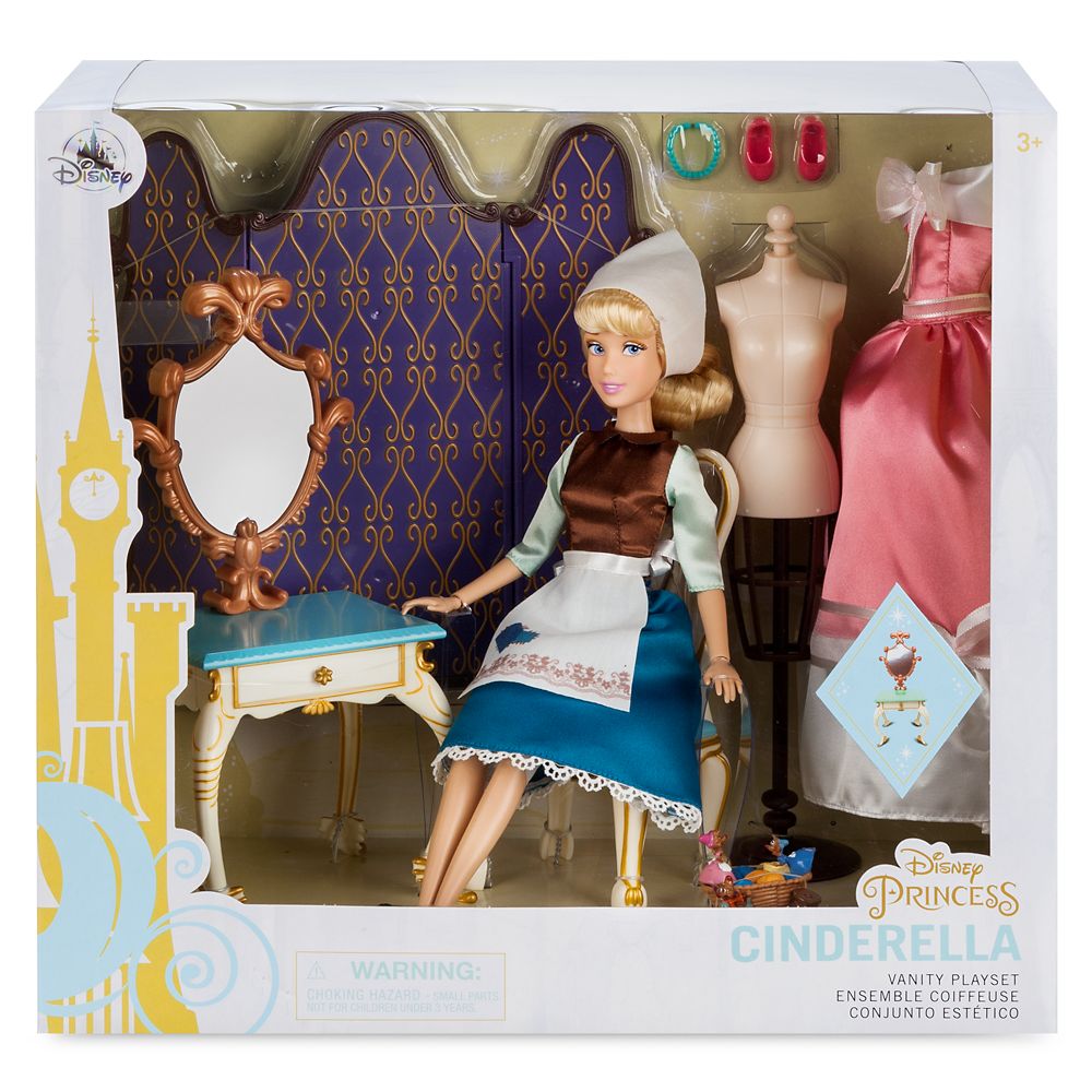 【取寄せ】 ディズニー Disney US公式商品 シンデレラ プリンセス おもちゃ 玩具 トイ クラシックドール 人形 ドール フィギュア セット  [並行輸入品] Cinderella Classic Doll with Vanity Play Set グッズ ストア プレゼント ギフト