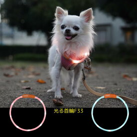 【光る首輪】 F33 LED ライト USB充電式 夜 さんぽ 安心 安全 リード ハーネス カラー 犬用 猫用 犬 猫 長さ調節可 小型犬 中型犬 大型犬 ペット用品 蛍光 発光 点滅 点灯 事故防止 グッズ ケア ウォーキング イベント 散歩 装飾 どんぐり バンド アクセサリー 首輪 LAROO